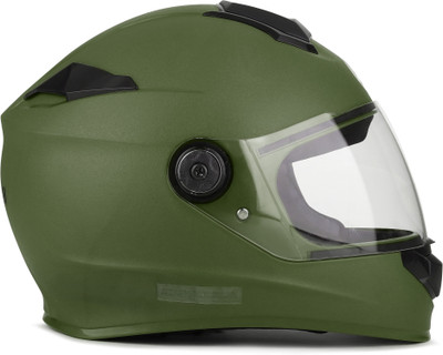 FOROLY Adien-2 with Anti UV PC Visor ABS Material Unisex Motorbike Helmet(Army Green)