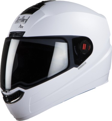 Steelbird SBA-1 Painted ISI Certified Full Face Graphic Helmet for Men and Women Motorbike Helmet(Matt White with Smoke Visor)