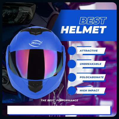 fuery Flipup rainbow helmet for men RFU-30_New Motorsports Helmet(Blue)
