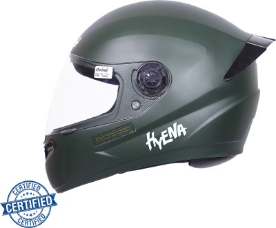 OZONE New Hyena-With-Spoiler-001-Green-Helmet Motorbike Helmet(Green)