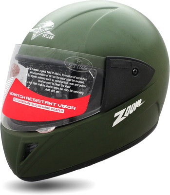YOURCITYSELLER Full Face Plain HELMET FOR MENS Motorbike Helmet(Green)