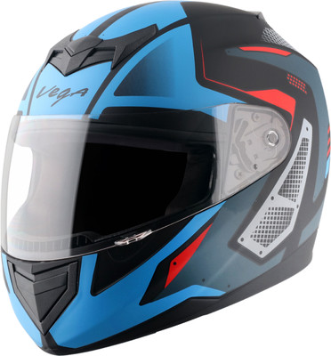 VEGA Edge Passion Motorbike Helmet(Dull Black Blue)