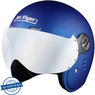 Aaron Jet Flyer Classic Motorbike Helmet(Mat Blue)