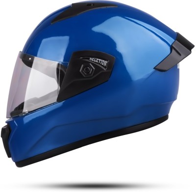 fuery FULL FACE SPOILLER HELMET WITH ABS BODY AND SCRATCH RESISTANCE VISOR Motorbike Helmet(Blue)