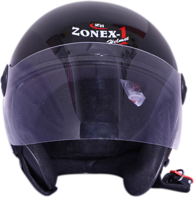 zonex-1 Half Face Motorbike Helmet ISI Approved High Impact Shell (Size: M, Black) Motorbike Helmet(Black)