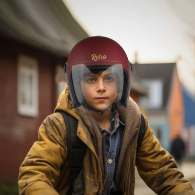 Steelbird SBH-56 Retro ISI Certified Open Face Helmet for Men and Women Motorbike Helmet(Matt Maroon)