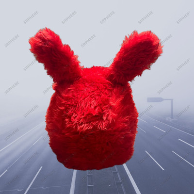 SRPHERE TIT1 FUNNY BUNNY COVER FOR UNIVERSAL HELMET RED Motorbike Helmet(Red)