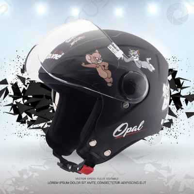 OZONE Superior Helmet_Open face_VG_21@A12 Motorbike Helmet(Black)