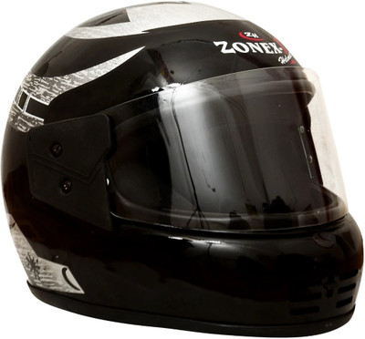 zonex-1 Full Face Motorbike Helmet with Graphic ISI Approved High Impact Shell- Black, M Motorbike Helmet(Black)