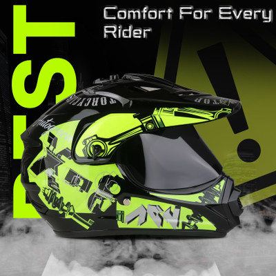 Agx Autogreen X8 Extreme With Polycarbonate Visor Unisex Helmet Motorbike Helmet(Green)