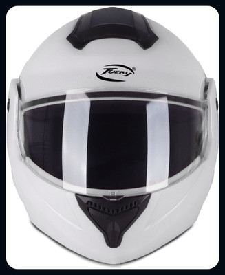 fuery Flip-up Plain Visor Blue Helmet Z096_New Motorsports Helmet(White)