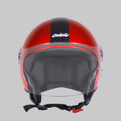 OZONE BIZARE LS PAINTED RED helmet_suitable for womens and girl Motorbike Helmet(Red)