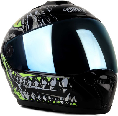 Agx Speed Smk With Anti UV Rainbow Visor Abs Material Unisex Motorbike Helmet(Green)