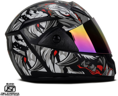 urban carrier ABS Material Full Face Rainbow Visor Helmet, UV Scratch Resistance Motorbike Helmet(Grey)