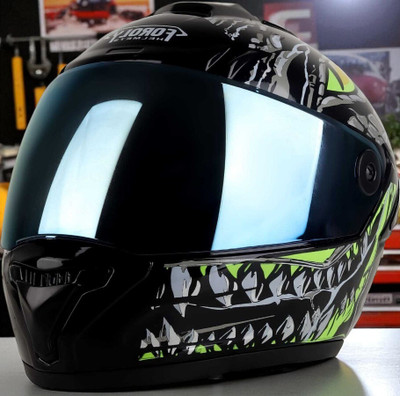TRINOS Speed Smk With Anti UV Rainbow Visor Abs Material Unisex (PP-1) Motorbike Helmet(Green)