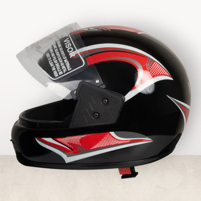 NOAX UNISEX UNIQUE FELMET FOR RIDIDNG BIKES-Black242242-Red jaal-ABCD Motorbike Helmet(Red)