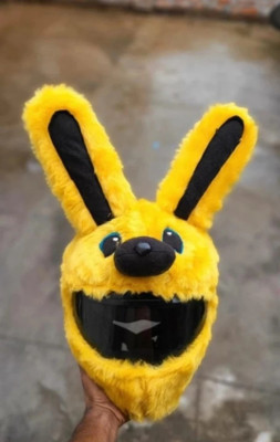 BestLook YELLOW BUNNY HELMET COVER ONLY TO MAKE HELMET CLAASY SIZE 42 MM Motorsports Helmet(Yellow)