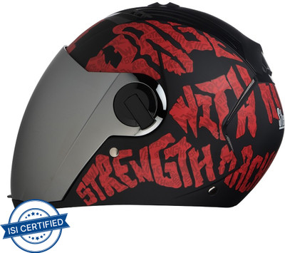 Steelbird Air SBA-2 Strength Motorbike Helmet(Matt Black/Red with Chrome Visor)