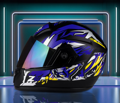Quite QRBLUE113 Motorbike Helmet(Blue)