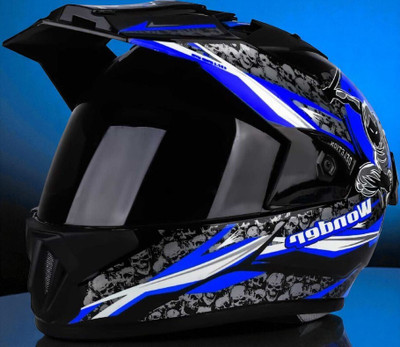 TRINOS Ninja Wonder Cap with Polycarbonate Visor ABS Material (PP-1) Motorbike Helmet(Blue)