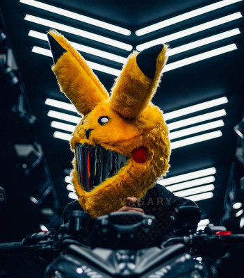 Vagary Pikachuu Style Bunny Helmet Cover For Full Face Motorbike Helmet(Yellow)