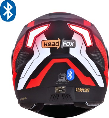 HEADFOX N2 Air 7 Smart Bluetooth Helmet: Calls, Music , GPS & Voice Asst. Road DV Motorbike Helmet(Matt Red)