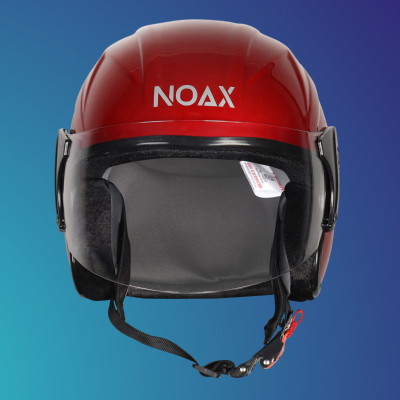 NOAX unisex open face helmet for safty19 Motorbike Helmet(Red)