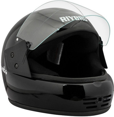 Riybro Full Face ISI Marked with Adjustable strap fro Men & Women Bike & Scooty Riding Motorbike Helmet(Black)