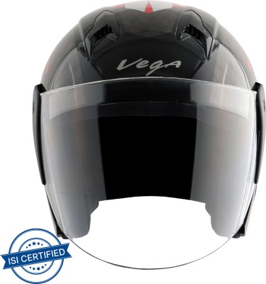 VEGA Lark Twist Motorbike Helmet(Black Red)