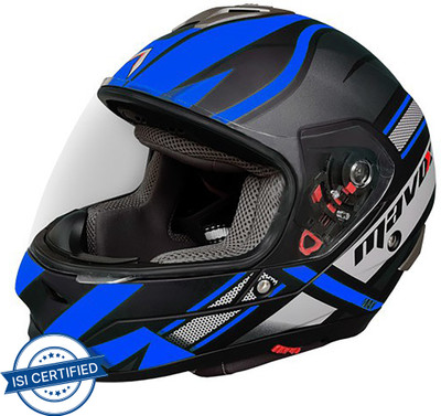 MAVOX FX 30MAX.D1P F/F Motorbike Helmet(Blue on Black)