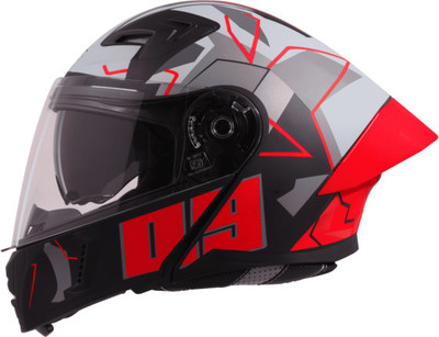 Steelbird Air SBA-20 ISS 09 GLOSSY BLACK RED LARGE Motorsports Helmet(Black, Red)