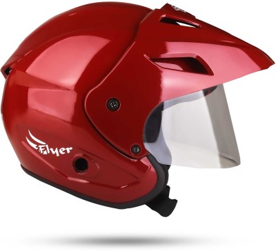 FOROLY ABS Material,Unisex Helmet with Visor,Odour free Cloth Motorbike Helmet(Red)