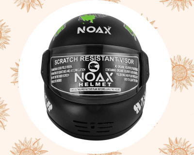 NOAX UNISEX QUALITY SOLID ISI MARKED UNISEX HELMET FULL FACE RIDING SL-104 Motorbike Helmet(Green)