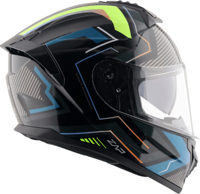 VEGA Zap Explore Dual Visor isi & Dot Certified Full Face Medium Motorbike Helmet(Black Blue)