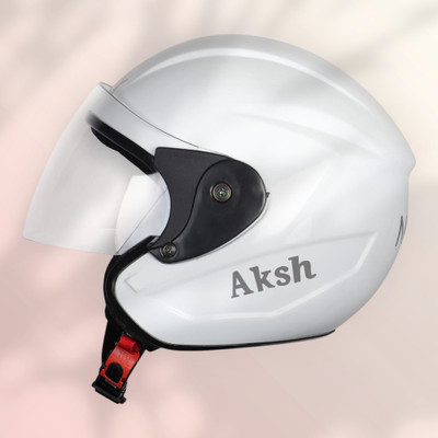 NOAX SAFETY HELMET FOR ONROAD RIDDING SOLID MATERIAL-TWO WHEELER(SLFK-AT-377 Motorbike Helmet(White)