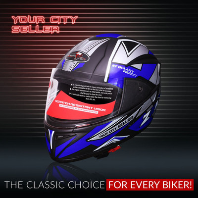 stiss FACE CLEAR VISION Motorbike Helmet(Blue)