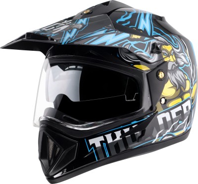 VEGA Off Road D/V Thunder Motorbike Helmet(Black Blue)