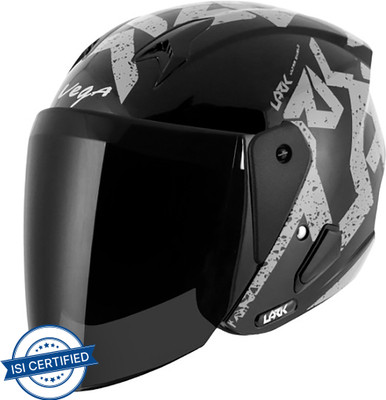 VEGA Lark Motorbike Helmet(Black Silver)