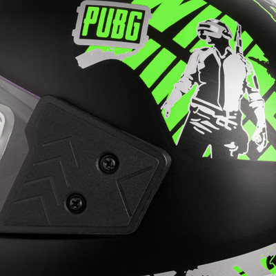 NOAX Matt sticker green Renen Motorbike Helmet(Black)