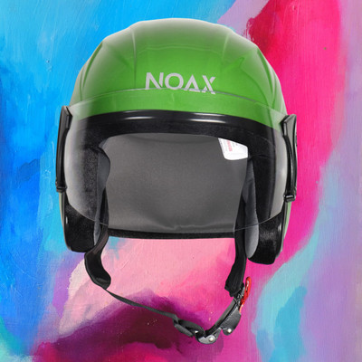 Font unisex open face helmet for safty193-AAA Motorbike Helmet(Light Green)