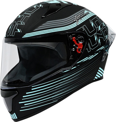 STUDDS Thunder D11 ISI Certified Full Face Graphic with Clear Visor Motorbike Helmet(MATT BLACK N1)