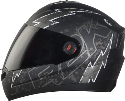 Steelbird SBA-1 R2K LIVE Full Face Helmet in Matt Black/Grey with Smoke Visor Motorbike Helmet(Matt Black Grey With Smoke Visor)