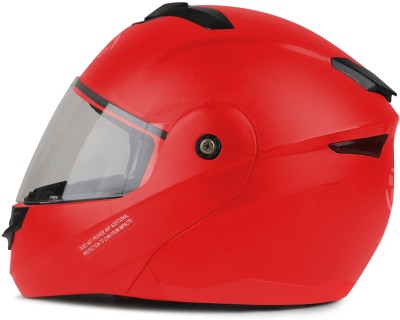 fuery Transparent visor flipup Red TFU-71 Motorbike Helmet(Red)