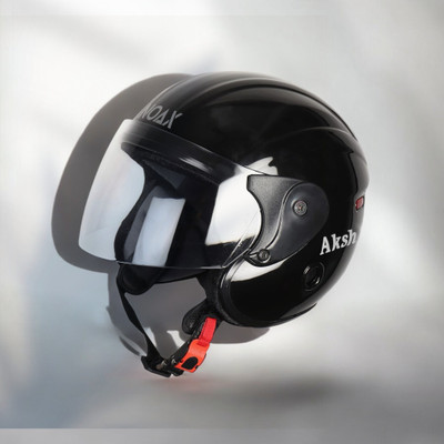 NOAX SAFETY HELMET FOR ONROAD RIDDING SOLID MATERIAL-TWO WHEELER(SLFK-AT-1916 Motorbike Helmet(Black)