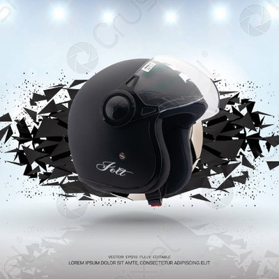 OZONE Superior Helmet_Open face_VG_21@A21 Motorbike Helmet(Black)