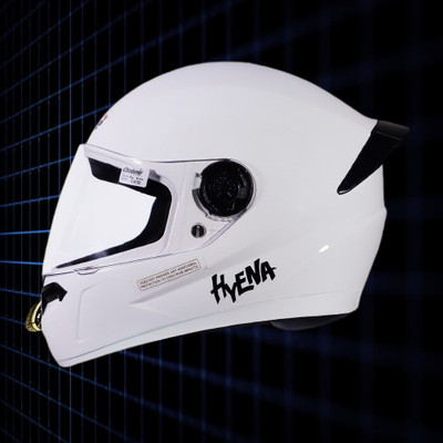 OZONE Prime Helmet_Hyena_full face_ISI_Certified_JBB@V9 Motorbike Helmet(White)