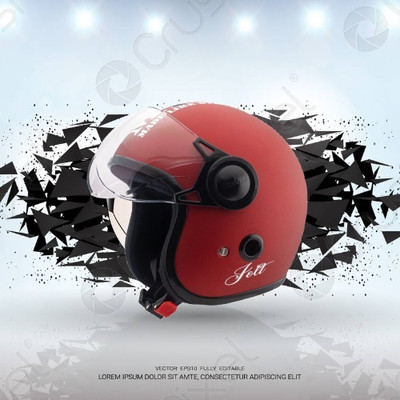OZONE Superior Helmet_Open face_VG_21@A17 Motorbike Helmet(Red)