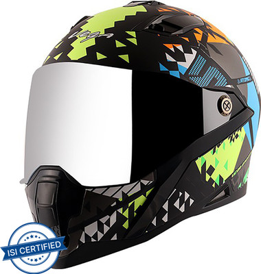 VEGA Storm Atomic Motorbike Helmet(Dull Black, Neon Yellow)