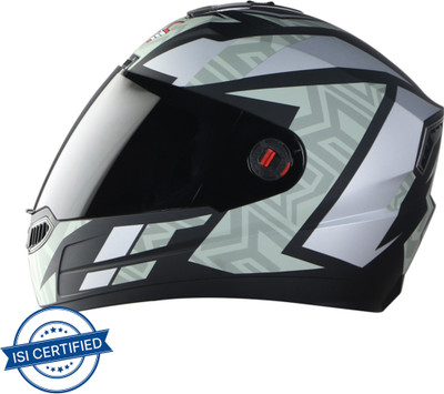 Steelbird SBA-1 CESAR Motorbike Helmet(Matt Black Military Green with Smoke Visor)