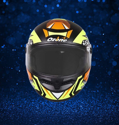 OZONE JBM_PRIME_HELMET_FULLFACE_GRADE 1_SAFETY AND STYLE_@V@_219 Motorbike Helmet(YELLOW-BLACK)